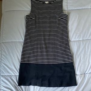 Talbots knit dress..black with white stripes..medium..great condition